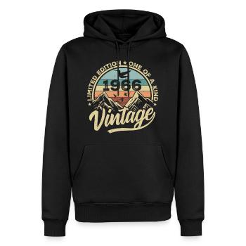 Original Vintage 1966 Cadeau d’anniversaire 1966 - Sweat à capuche Premium bio Homme - noir - Devant - Nico (187cm)