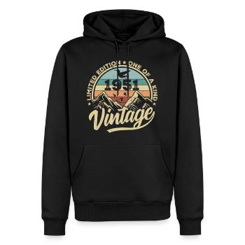 Original Jahrgang 1951 Geburtstagsgeschenk 1951 - Männer Premium Bio Hoodie - Schwarz - Vorne - Nico (187cm)