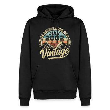 Born in July 2002 Born in July 2002 Born in July 2002 - Men’s Premium Organic Hoodie - black - Front - Nico (187cm)