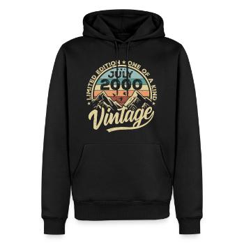 Geboren Im Juli 2000 Jahrgang Geburtstag Juli 2000 - Männer Premium Bio Hoodie - Schwarz - Vorne - Nico (187cm)