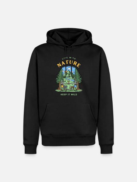 life with nature - Men’s Premium Organic Hoodie - black
