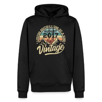 Birthday August 2017 Birthday Gift August - Men’s Premium Organic Hoodie - black - Front - Nico (187cm)