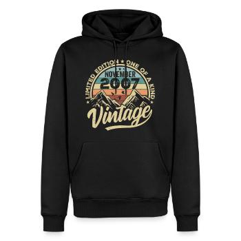 Légendaire depuis novembre 2007 - Edition limitée 2007 - Sweat à capuche Premium bio Homme - noir - Devant - Nico (187cm)