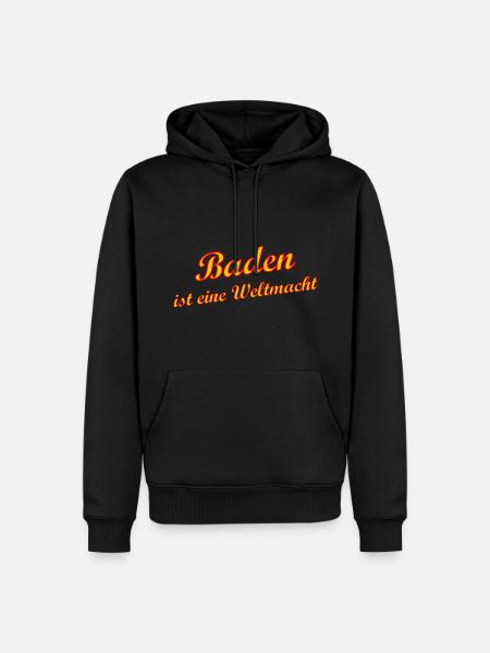 Die Badner Weltmacht - Männer Premium Bio Hoodie - Schwarz