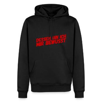 ich weiss was ich tue - Männer Premium Bio Hoodie - Schwarz - Vorne - Nico (187cm)