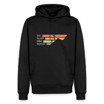 MANGER DORMIR RANDONNÉE RÉPÉTER - Sweat à capuche Premium bio Homme - noir - Devant - Nico (187cm)