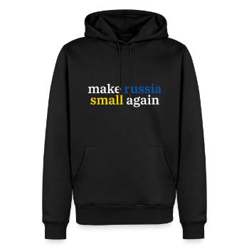 make russia small again - Männer Premium Bio Hoodie - Schwarz - Vorne - Nico (187cm)