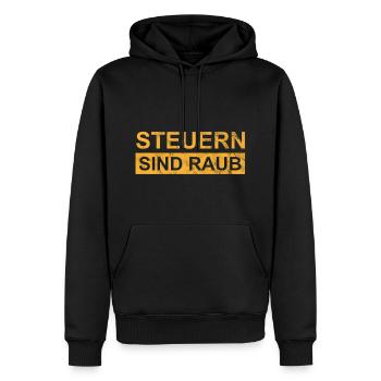 Steuern sind Raub - Männer Premium Bio Hoodie - Schwarz - Vorne - Nico (187cm)