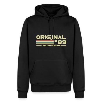 1989 - Männer Premium Bio Hoodie - Schwarz - Vorne - Nico (187cm)