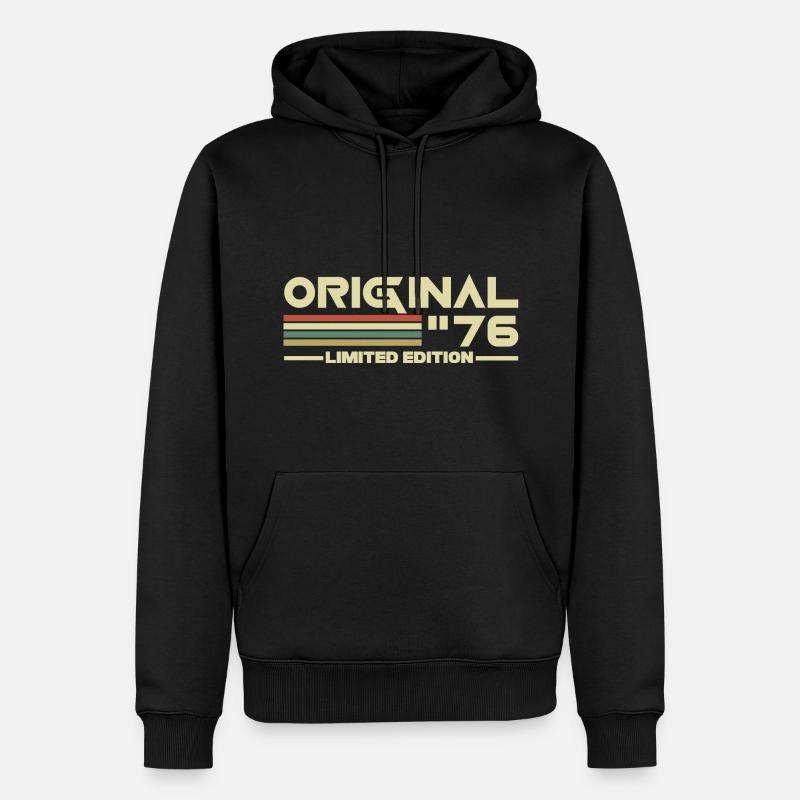 1976 - Männer Premium Bio Hoodie - Schwarz