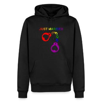 Just married Homosexuell Heirat - Männer Premium Bio Hoodie - Schwarz - Vorne - Nico (187cm)