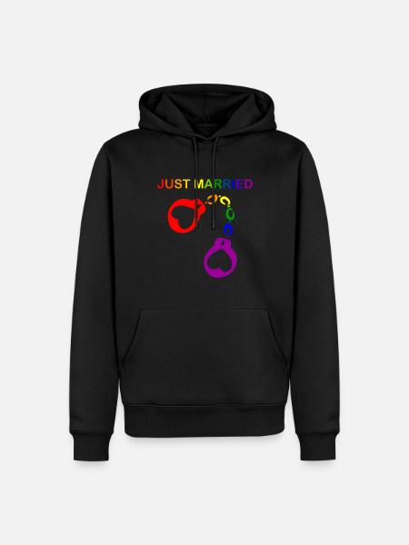Just married gay marriage - Men’s Premium Organic Hoodie - black