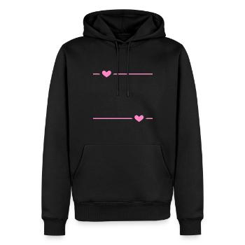 Linie Herz Strich Ornament - Männer Premium Bio Hoodie - Schwarz - Vorne - Nico (187cm)