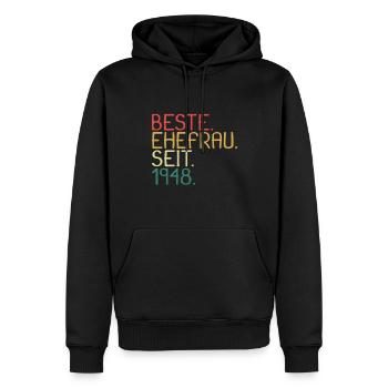 Beste Ehefrau Seit 1948 - Jahrestag Geschenk - Männer Premium Bio Hoodie - Schwarz - Vorne - Nico (187cm)