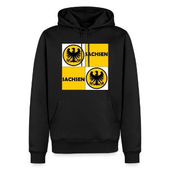 Der Sachse - Männer Premium Bio Hoodie - Schwarz - Vorne - Nico (187cm)