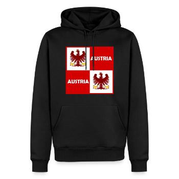Les Autrichiens - Sweat à capuche Premium bio Homme - noir - Devant - Nico (187cm)