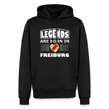 Legenden aus Freiburg - Männer Premium Bio Hoodie - Schwarz - Vorne - Nico (187cm)