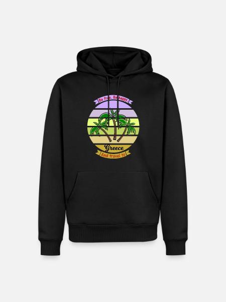 Vacances en Grèce - Sweat à capuche Premium bio Homme - noir