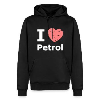 Ich liebe Benzin - Männer Premium Bio Hoodie - Schwarz - Vorne - Nico (187cm)