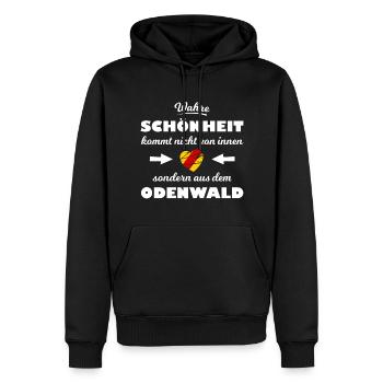 Odenwälder Schönheit - Männer Premium Bio Hoodie - Schwarz - Vorne - Nico (187cm)