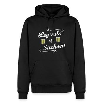 Die Sachsen Legenden - Männer Premium Bio Hoodie - Schwarz - Vorne - Nico (187cm)