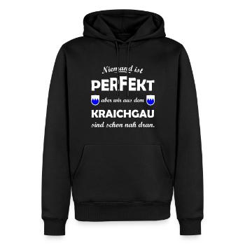 Die Kraichgauer aus Baden - Männer Premium Bio Hoodie - Schwarz - Vorne - Nico (187cm)