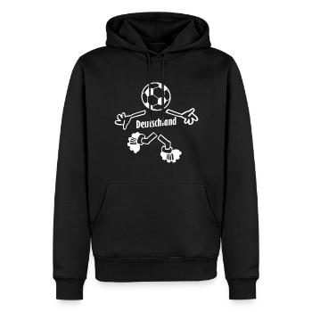 Der deutsche Fußball Fan - Männer Premium Bio Hoodie - Schwarz - Vorne - Nico (187cm)