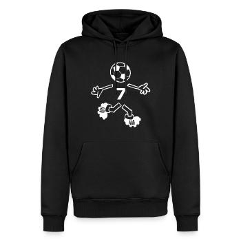 Die Nummer Sieben - Männer Premium Bio Hoodie - Schwarz - Vorne - Nico (187cm)