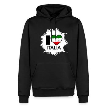 Die italienische Liebe - Männer Premium Bio Hoodie - Schwarz - Vorne - Nico (187cm)