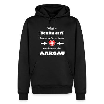 Die Aargauer - Männer Premium Bio Hoodie - Schwarz - Vorne - Nico (187cm)