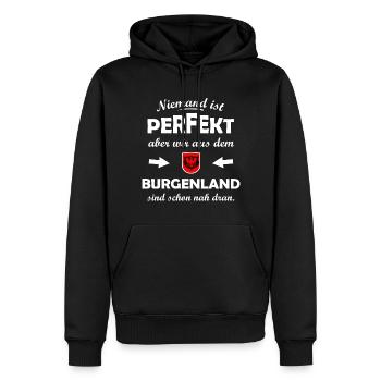 Burgenland in Österreich - Männer Premium Bio Hoodie - Schwarz - Vorne - Nico (187cm)