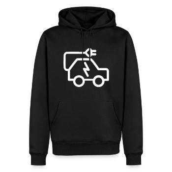 Voiture électrique - Sweat à capuche Premium bio Homme - noir - Devant - Nico (187cm)