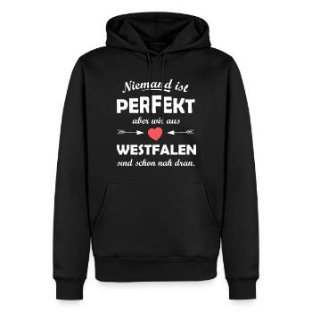 Die Westfalen aus NRW - Männer Premium Bio Hoodie - Schwarz - Vorne - Nico (187cm)