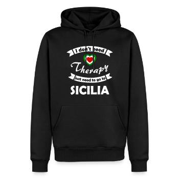 Zuhause in Sizilien - Männer Premium Bio Hoodie - Schwarz - Vorne - Nico (187cm)