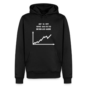 Share prices - Men’s Premium Organic Hoodie - black - Front - Nico (187cm)
