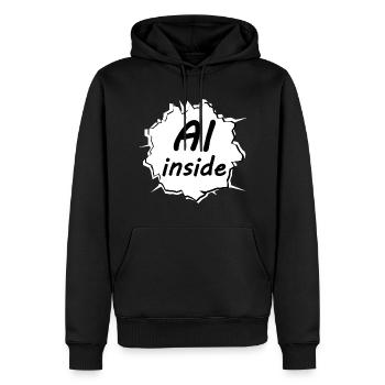 Intelligence informatique - Sweat à capuche Premium bio Homme - noir - Devant - Nico (187cm)