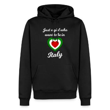 The girl from Italy - Men’s Premium Organic Hoodie - black - Front - Nico (187cm)