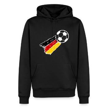 La fusée du football allemand - Sweat à capuche Premium bio Homme - noir - Devant - Nico (187cm)
