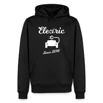 Électrique depuis 2018 - Sweat à capuche Premium bio Homme - noir - Devant - Nico (187cm)