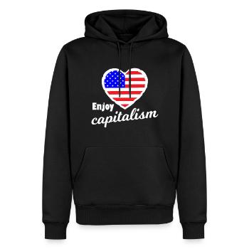Les capitalistes américains - Sweat à capuche Premium bio Homme - noir - Devant - Nico (187cm)