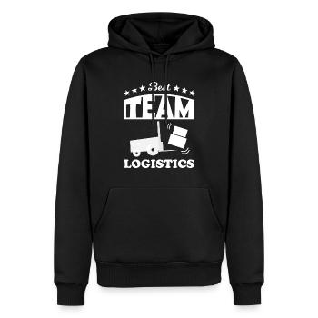 La meilleure équipe logistique - Sweat à capuche Premium bio Homme - noir - Devant - Nico (187cm)