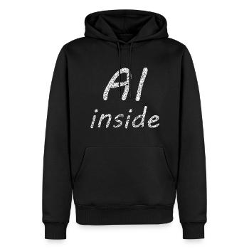 The new future - Men’s Premium Organic Hoodie - black - Front - Nico (187cm)