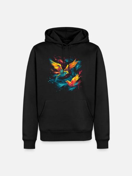 Flying Birds - Abstract Art - Men’s Premium Organic Hoodie - black