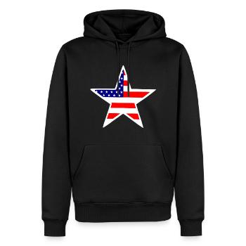 Le rêve américain - Sweat à capuche Premium bio Homme - noir - Devant - Nico (187cm)