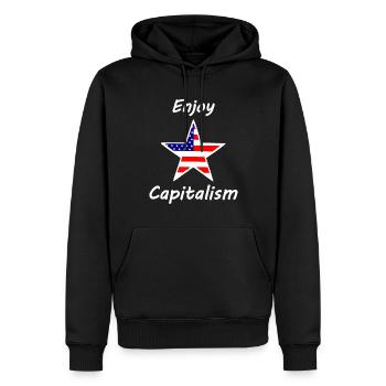 Profitez du capitalisme - Sweat à capuche Premium bio Homme - noir - Devant - Nico (187cm)