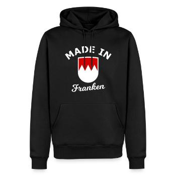 Fabriqué en Franconie - Sweat à capuche Premium bio Homme - noir - Devant - Nico (187cm)