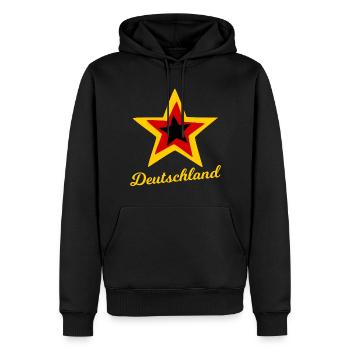 Ein Stern aus Deutschland - Männer Premium Bio Hoodie - Schwarz - Vorne - Nico (187cm)