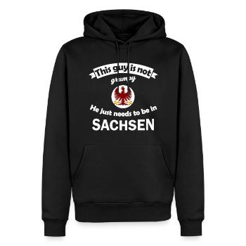 Die Heimat in Sachsen - Männer Premium Bio Hoodie - Schwarz - Vorne - Nico (187cm)