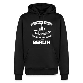 Die Reise nach Berlin - Männer Premium Bio Hoodie - Schwarz - Vorne - Nico (187cm)