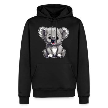 Ours Koala mignon - Sweat à capuche Premium bio Homme - noir - Devant - Nico (187cm)